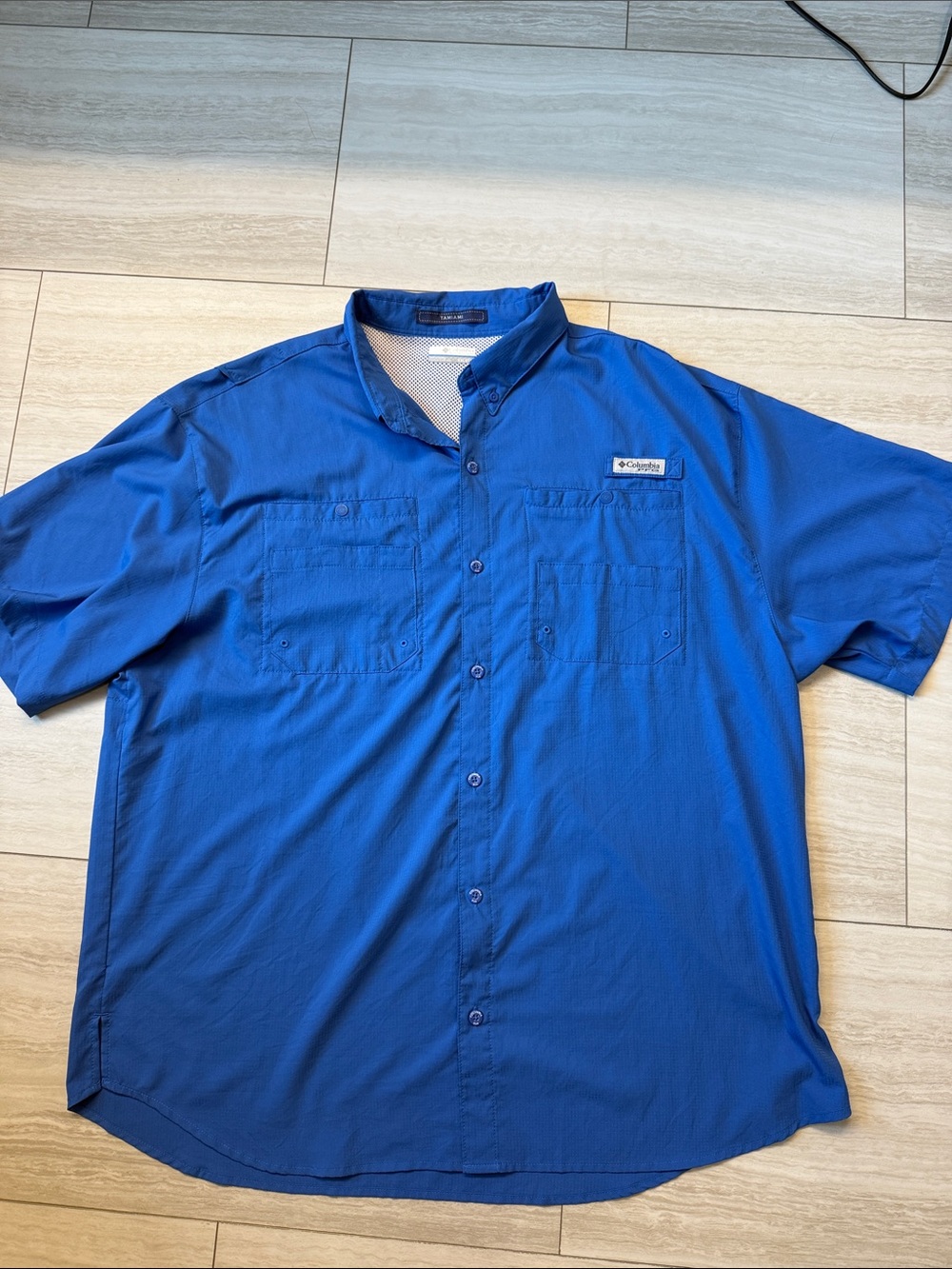 Columbia Men's Royal Blue Short Sleeve Button-Front Shirt